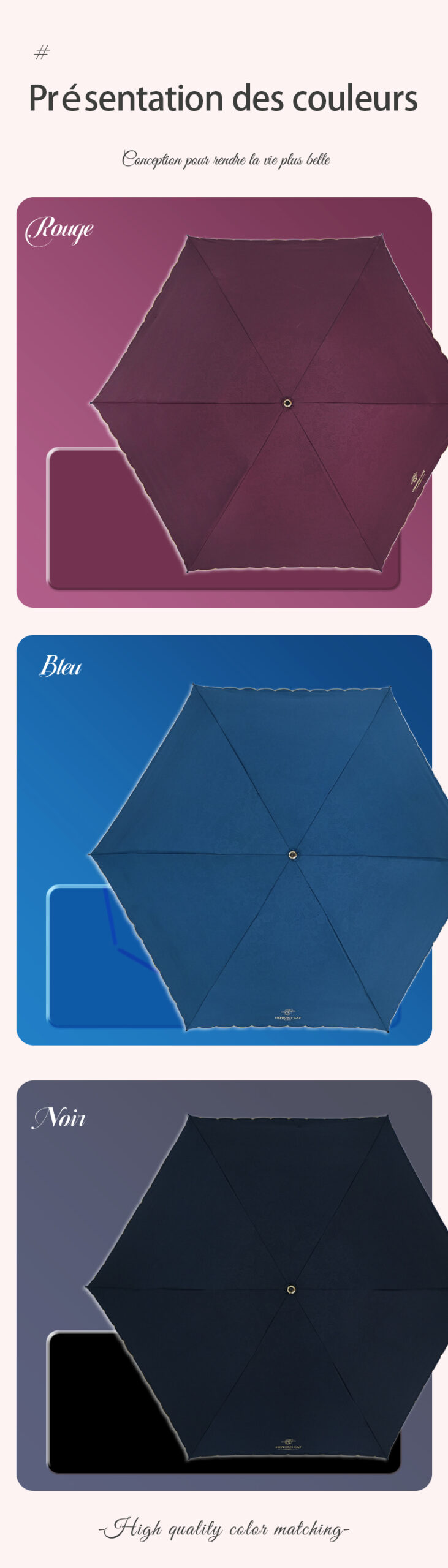 Hepburncat-Parapluie en satin gaufré soyeux de luxe – Image 11