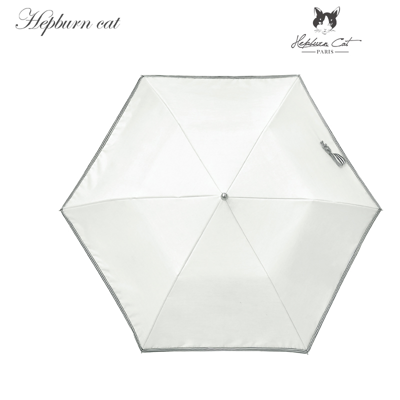 Hepburncat-Parapluie solaire avec ruban français et manche en bois – Image 3