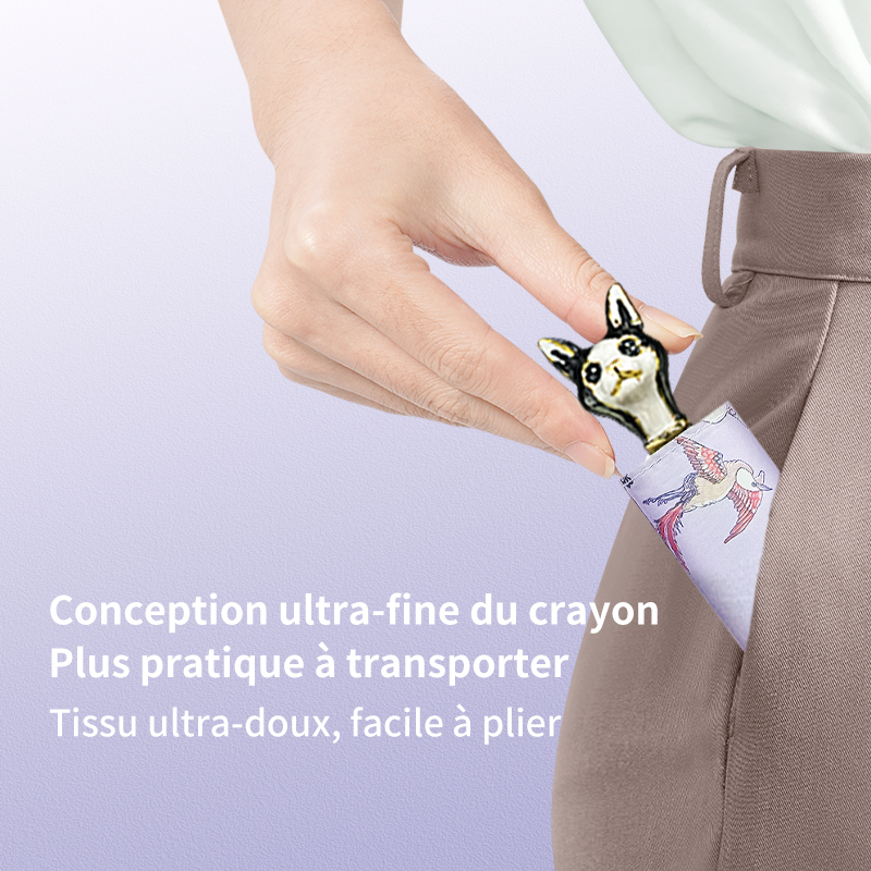 Hepburn Cat-Parapluie pliant 3 plis en fibre de carbone type crayon – Image 7