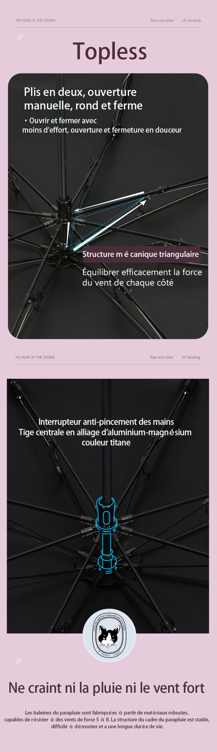 Hepburncat-Parapluie de style palace français à volants – Image 5