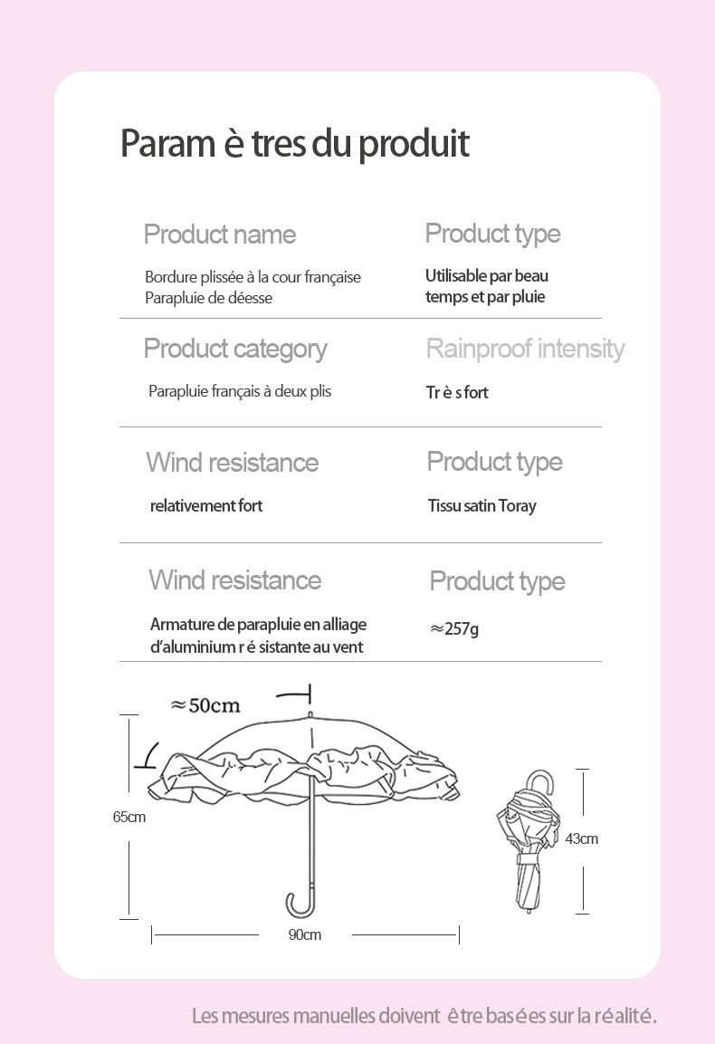 Hepburncat-Parapluie de style palace français à volants – Image 4