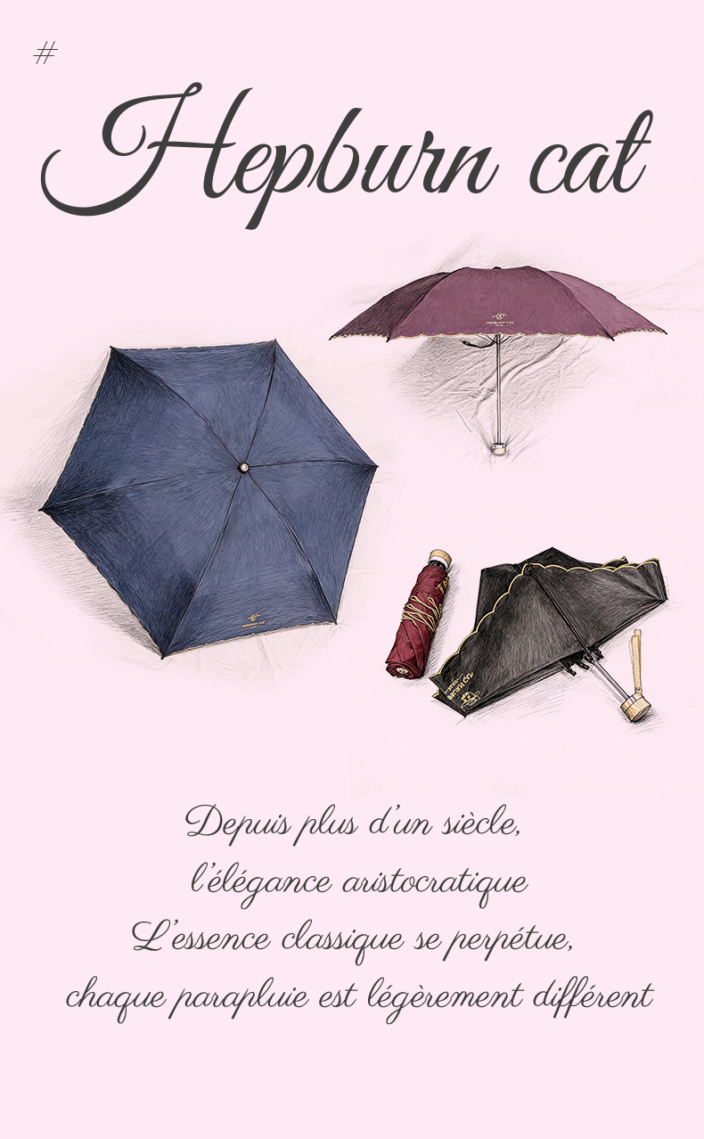 Hepburncat-Parapluie en satin gaufré soyeux de luxe – Image 6