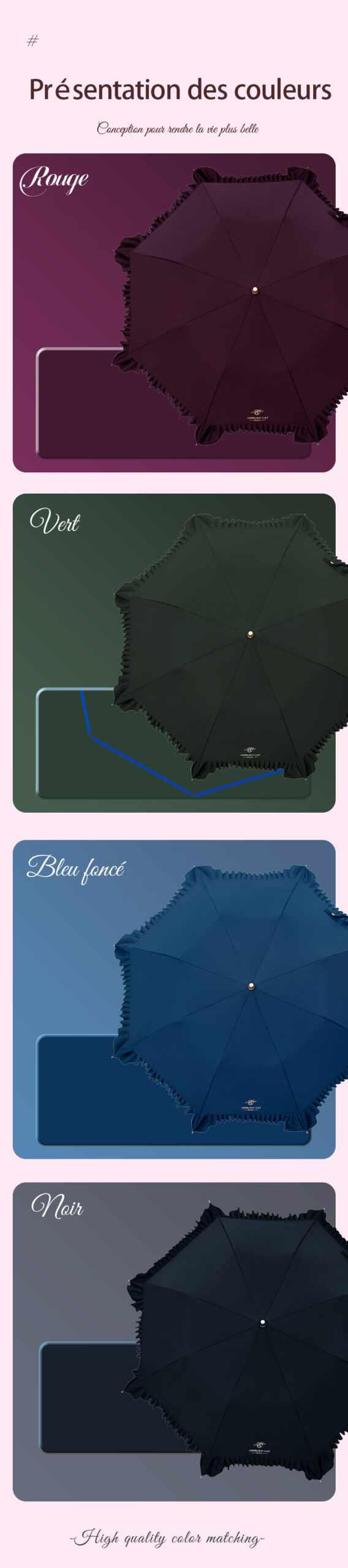 Hepburncat-Parapluie de style palace français à volants – Image 2