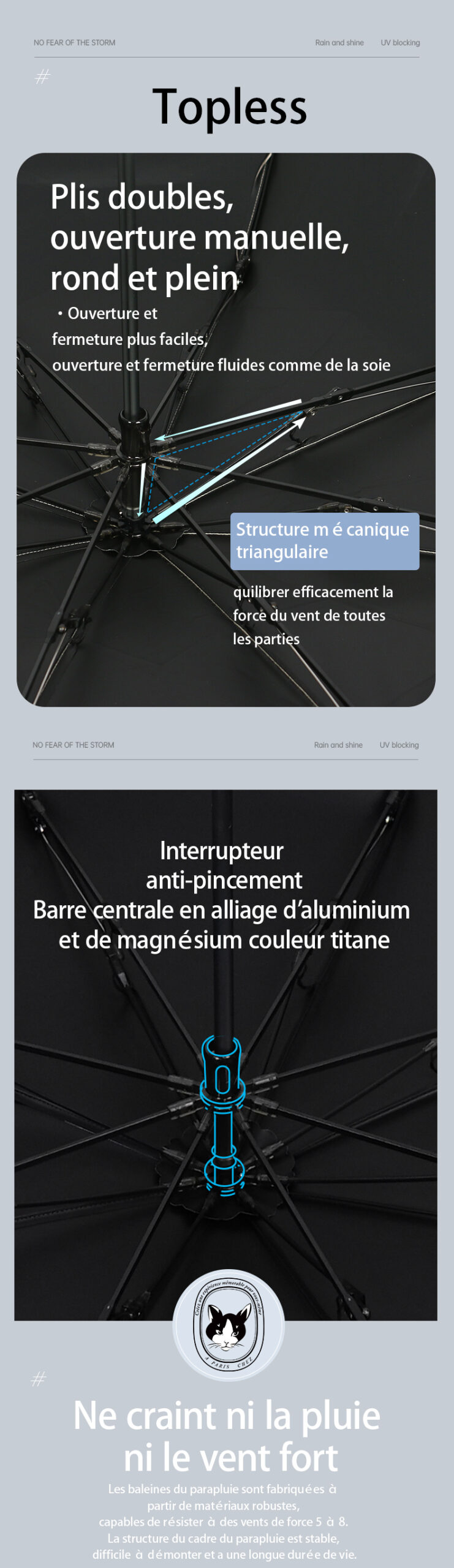 Hepburncat-Parapluie français à broderie rétro – Image 7