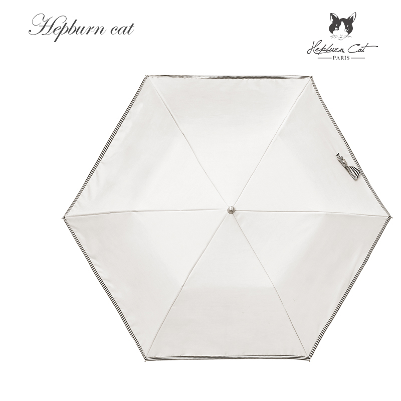 Hepburncat-Parapluie solaire avec ruban français et manche en bois – Image 5